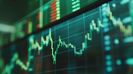 homebroker monitor with stock exchange charts