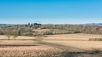 Fototapeta na wymiar View from Eridge along the High Weald Landscape Trail near Royal Tunbridge Wells in Kent, England