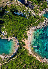 Porto Timoni (double) beach, close to Afionas village, Corfu (
