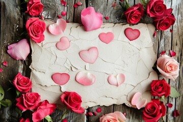 Elegant And Romantic Invitation Featuring Hearts And Roses For All Special Events. Сoncept Floral-Themed Wedding, Vintage-Inspired Baby Shower, Love-Filled Anniversary, Whimsical Engagement Party