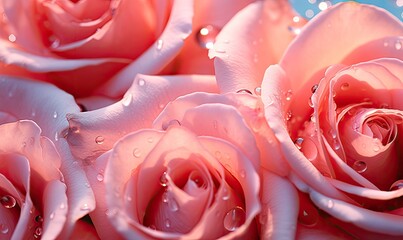 Vibrant Pink Roses Adorned With Water Droplets
