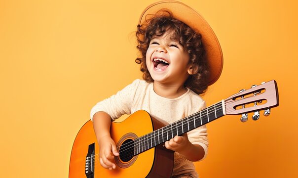Young Boy Holding Guitar