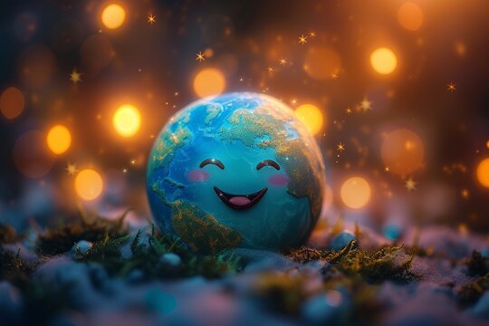 Joyful Earth Amidst Festive Lights: Earth Day Celebration