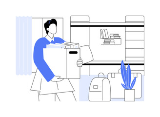 Arriving at campus isolated cartoon vector illustrations.