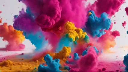Fotobehang abstract watercolor background colorful powder explosion © Jared