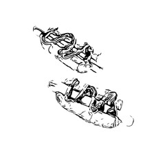 Black and white sketch of hotdog image with transparent background