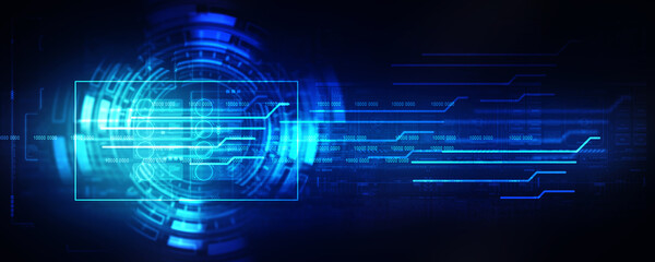 2d illustration Abstract futuristic electronic circuit technology background