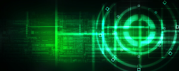 2d illustration Abstract futuristic electronic circuit technology background