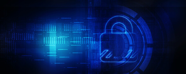 Obraz premium 2d illustration Safety concept: Closed Padlock on digital background