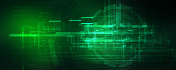Fototapeta premium 2d illustration Abstract futuristic electronic circuit technology background