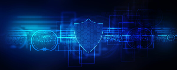 2d illustration Security concept - shield 