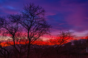 Stunning sky colours on sunrise