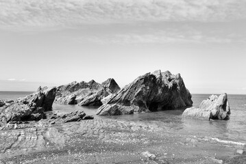 Rocky beach in Ilfracombe, Devon, UK
