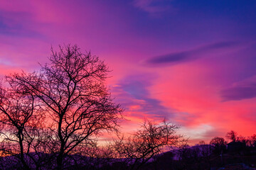 Obraz premium Stunning sky colours on sunrise