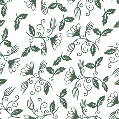 Modern exotic floral jungle pattern. Collage contemporary seamless pattern. Hand drawn cartoon style pattern