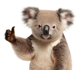 Adorable koala gives a thumbs up approval