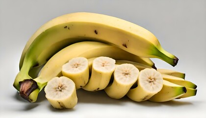 Isolated Banana Cluster on White Background