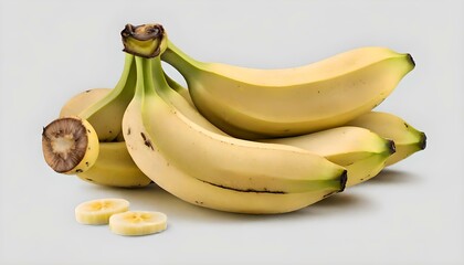 Isolated Banana Cluster on White Background