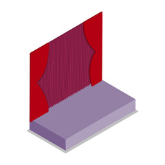 3D Isometric Flat Vector Set of Opera Scenes, Theater and Entertainment. Item 6