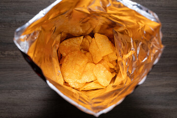 Bag of delicious potato chips