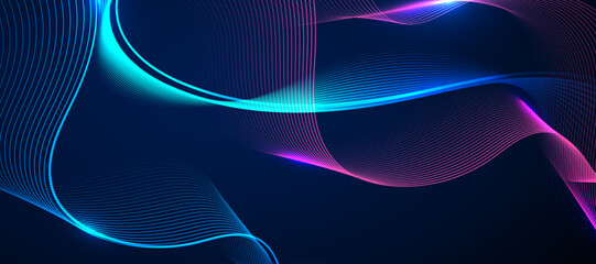 Abstract background with flowing particles. Dynamic waves. vector illustration.	

