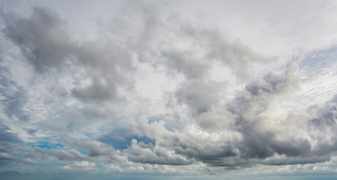 Rainy cloudy grey sky before rain