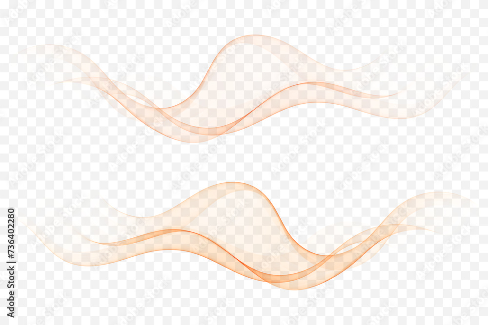 Poster abstract wave on a transparent background. set of waves.