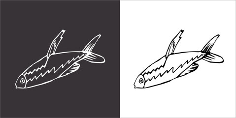 Illustration vector graphics of fish icon