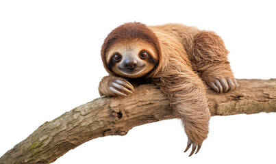 Fototapeta premium Lazy sloth laying on a tree