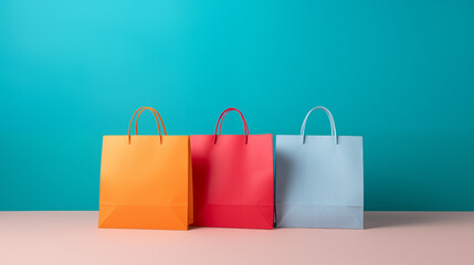 Colorful Shopping Bags with Colorful Background.