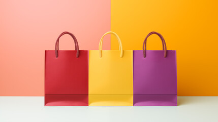 Colorful Shopping Bags with Colorful Background.