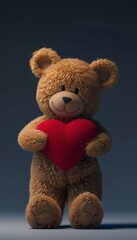 teddy bear with a heart in a playful pose, exuding joy and companionship, perfect for conveying affectionate sentiments