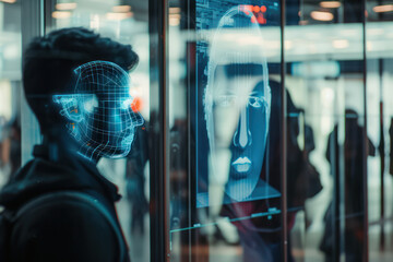 Innovative Technology Interface With Human Interaction And Future Concepts. Face detection.