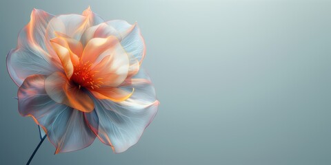 Flower on white Background With Copy space area