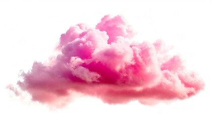 rosa Wolke isoliert auf weißen Hintergrund, Freisteller