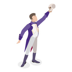 3D Isometric Flat Vector Set of Creative Professions People, Enjoying a Hobbie. Item 7