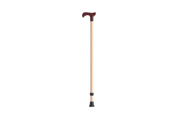 Walking cane isolated on white background. Top view. 3d render