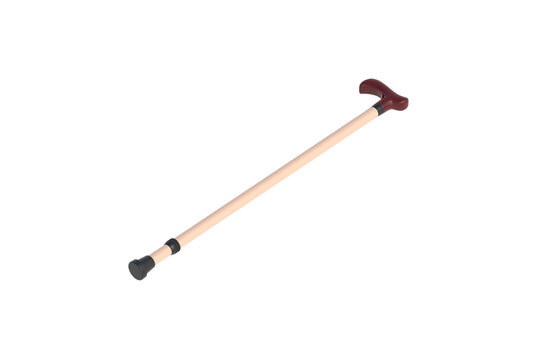 Walking cane isolated on white background. 3d render