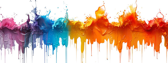 Splash paint all over the place on the white background