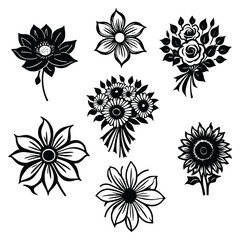 set of Flowers, vector