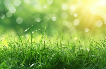 Fototapeta premium an image of a grassy field with sun rays