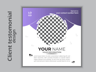 creative Client testimonial social media post design template. © Md. Limon ahmed
