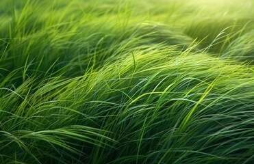 natural green grass in springtime