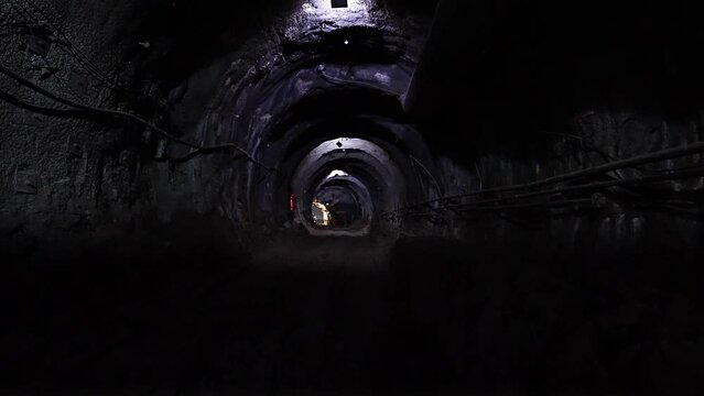 Excavation work with NATM method in underground subway tunnel