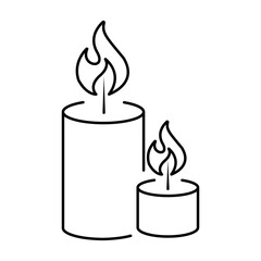 Aroma candles line  icon vector. Linear symbols on a white background.