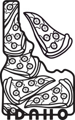 Pizza Idaho pattern illustration vector