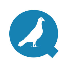 Pigeon Bird Logo combine with letter Q vector template