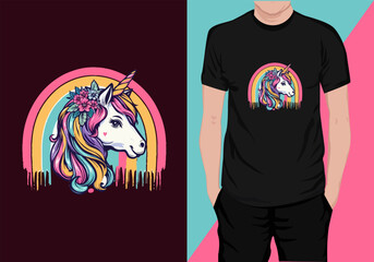 Unicorn t-shirt design vector, unicorn t-shirt design