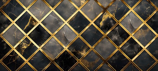 Elegant golden diamond pattern on dark background, suitable for luxury design. abstract metallic texture for wallpapers. modern digital art. AI