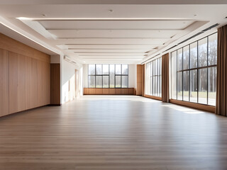 Obraz premium Image of a modern empty dance studio in the health club design